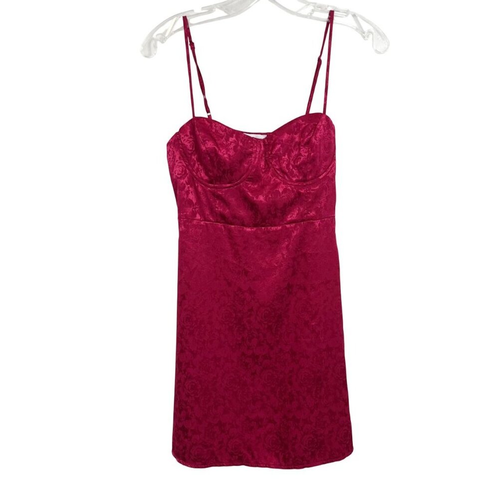 Princess Polly Diva Mini Dress Red‎ Satin Slip Underwire Y2K Holiday Size US 4